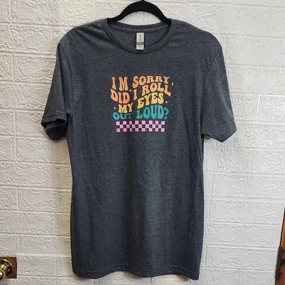 Gildan Charcoal Tee with Multicolor Graphic - Picture 1 of 3